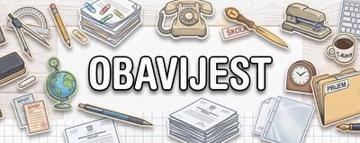 Obavijest za učenike petih razreda